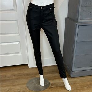 MARBLE Women’s Black Leather Look Ankle Skinny Jeans size 6